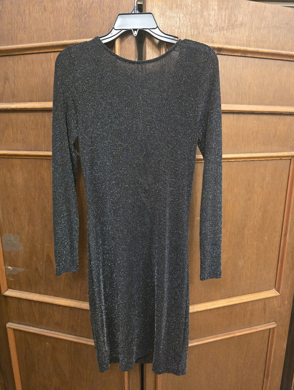 Michael Kors Black Metallic Long Sleeve Bodycon Dress